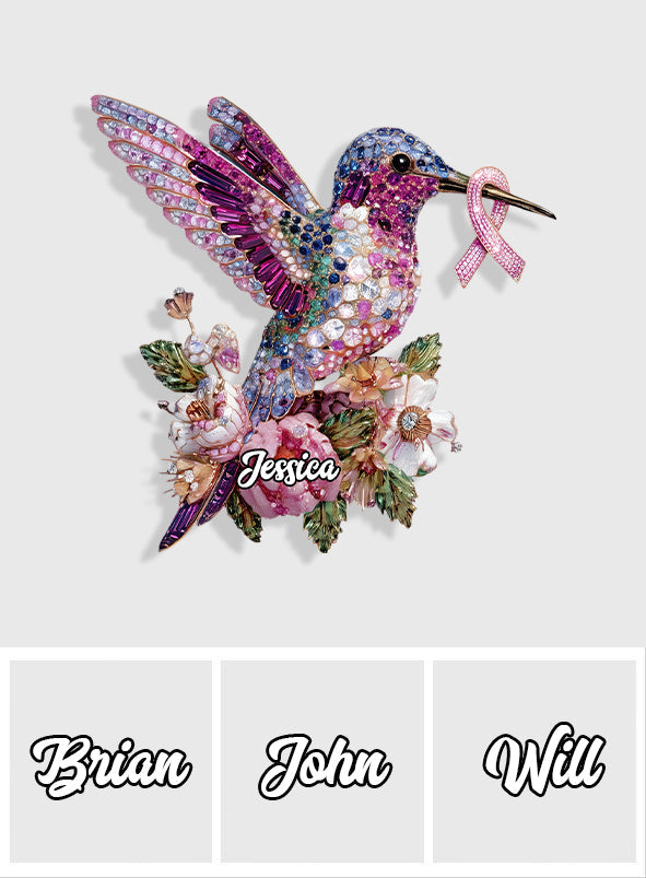 Breast Cancer Awareness Hummingbird - Personalized Breast Cancer Awareness Pin