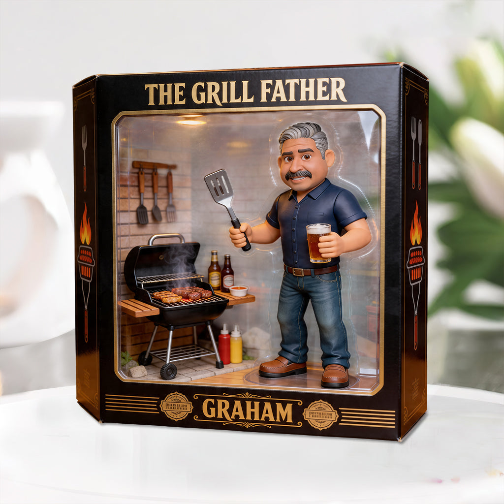 Le Père Grill - Plaque Acrylique Personnalisée en Forme de Père