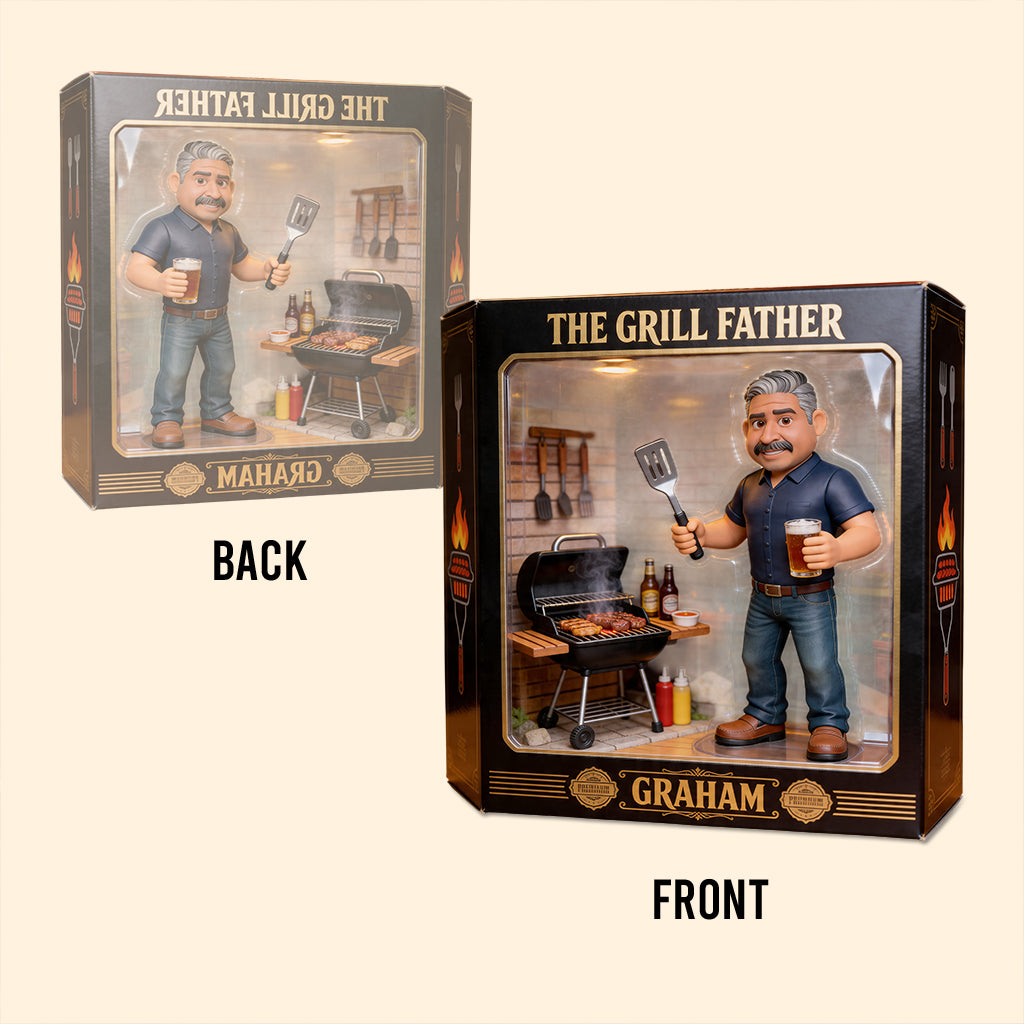 Le Père Grill - Plaque Acrylique Personnalisée en Forme de Père
