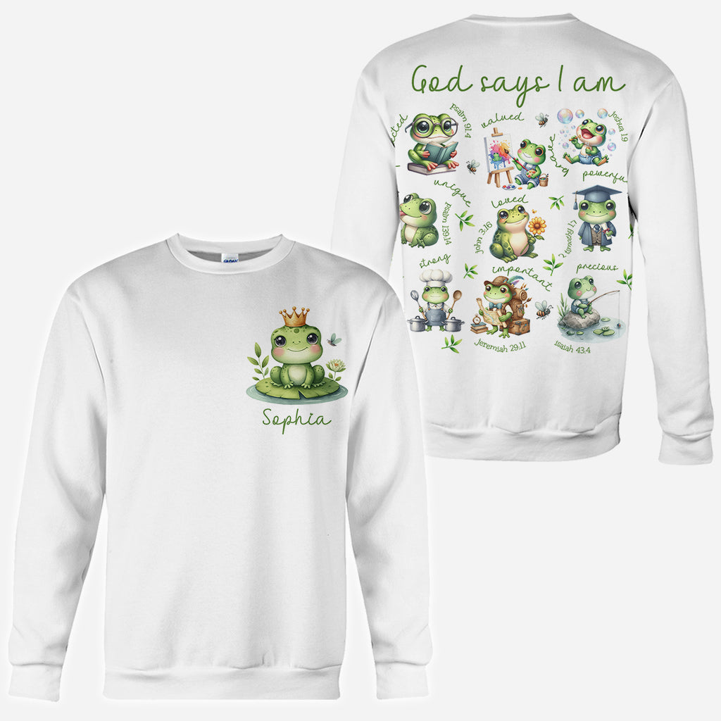 Dieu dit que je suis - T-shirt personnalisé grenouille intégrale