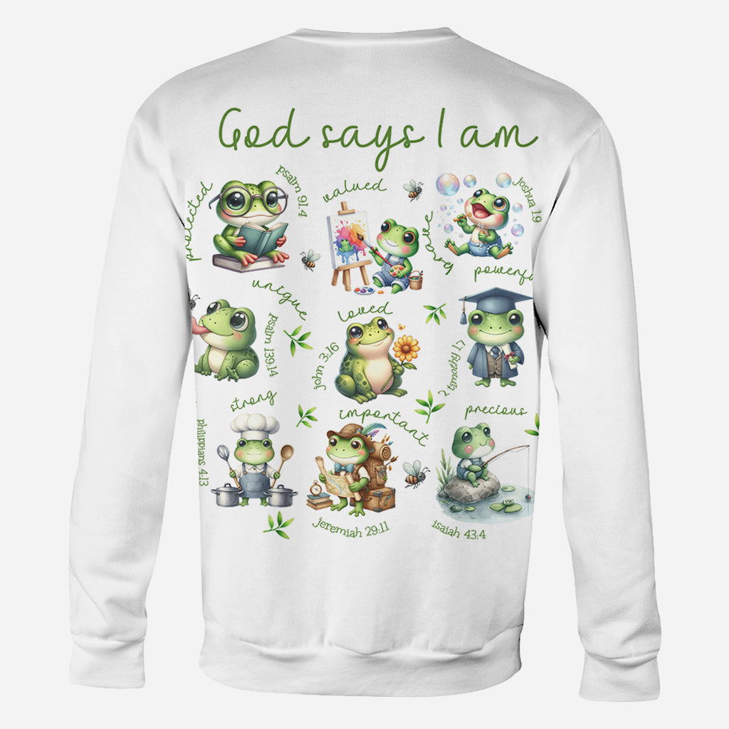 Dieu dit que je suis - T-shirt personnalisé grenouille intégrale