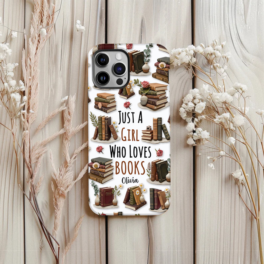 Just A Girl Who Loves Books - Personalized Book Full Print Phone Case