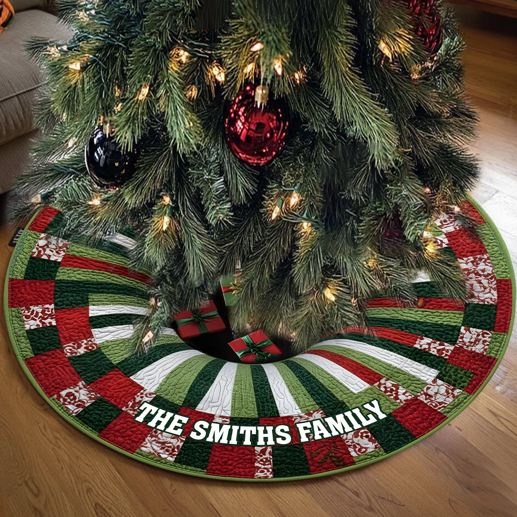 3D Abyss Christmas Gifts - Personalized Family Tree Skirt