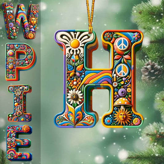 Beautiful Hippie Letter - Personalized Hippie Ornament