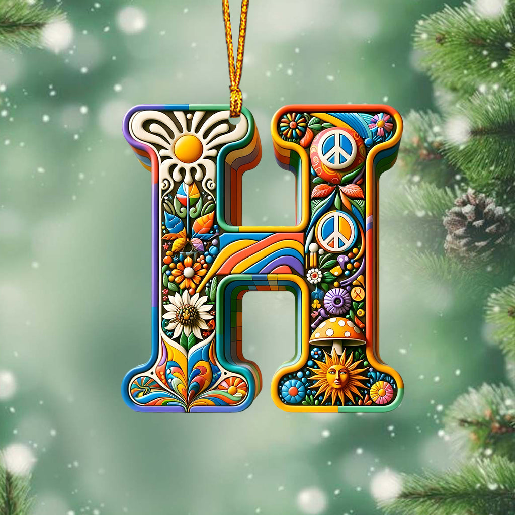 Beautiful Hippie Letter - Personalized Hippie Ornament