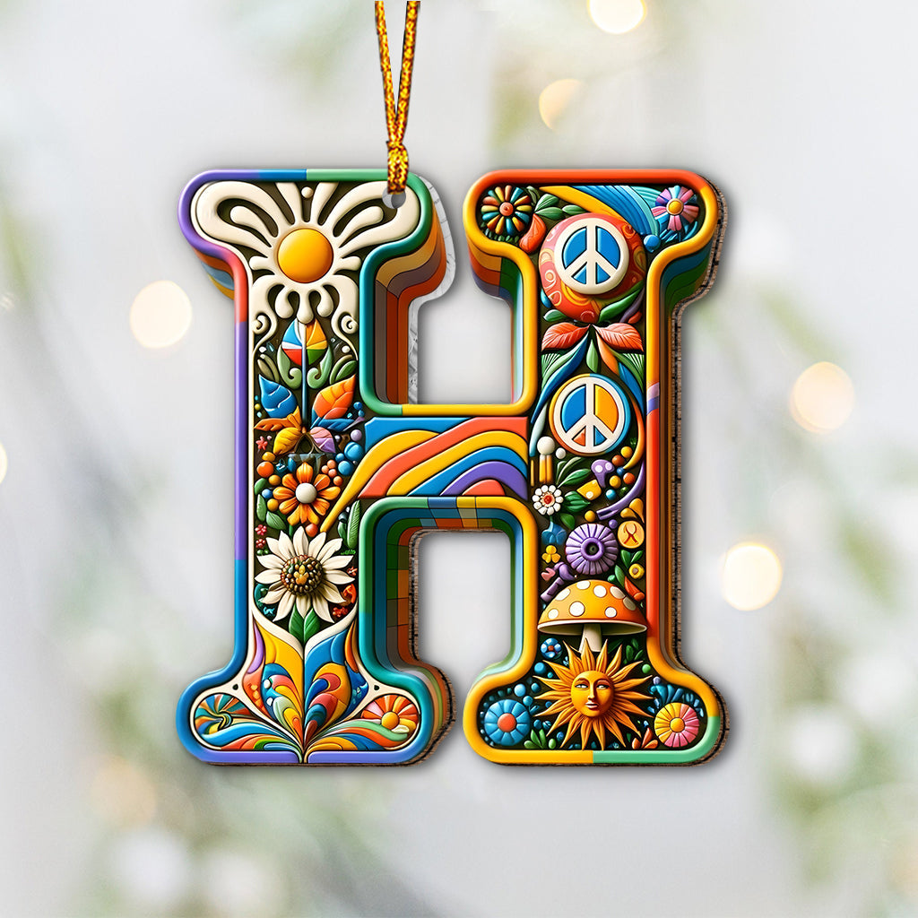 Beautiful Hippie Letter - Personalized Hippie Ornament