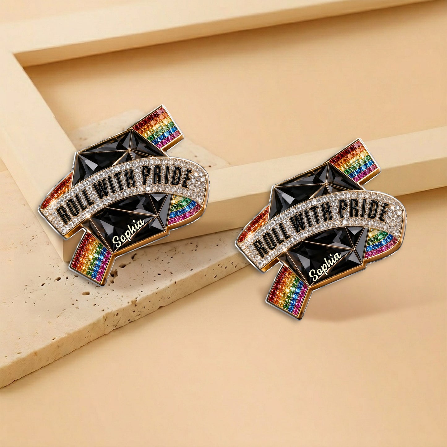 Roll With Pride - Personalized LGBT Support 3D Embossed Enamel Pin