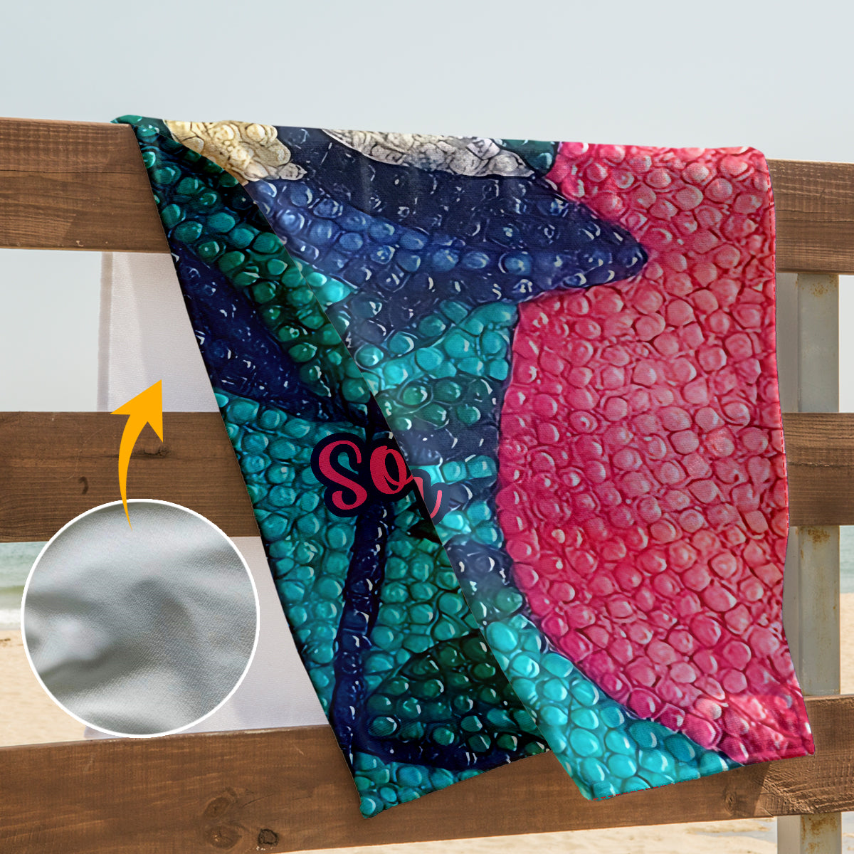 Flamant rose en strass – Brillez sur le sable – Serviette de plage/de bain personnalisée Flamant rose à séchage rapide