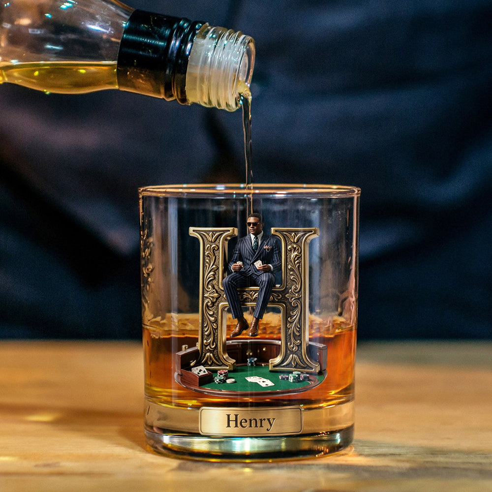 Strong Players - Personalized Poker Whiskey Glass