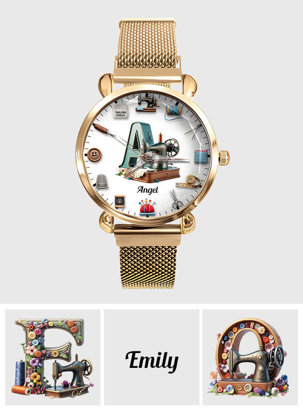 Passionnée de couture - Montre-bracelet personnalisée pour femme 