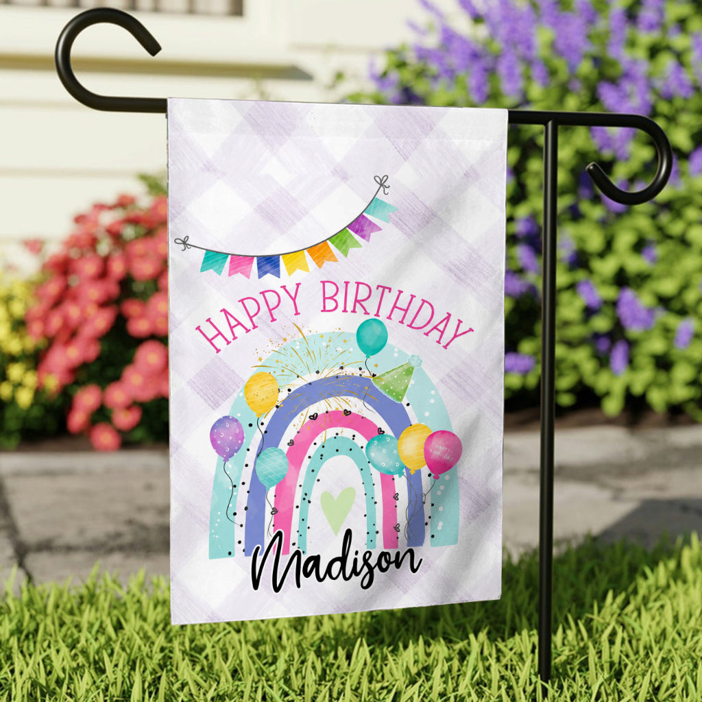Happy Birthday - Personalized Birthday Garden Flag