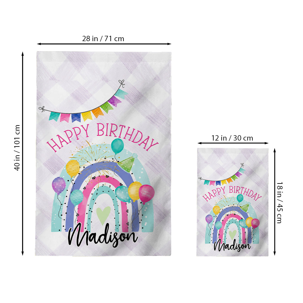 Happy Birthday - Personalized Birthday Garden Flag