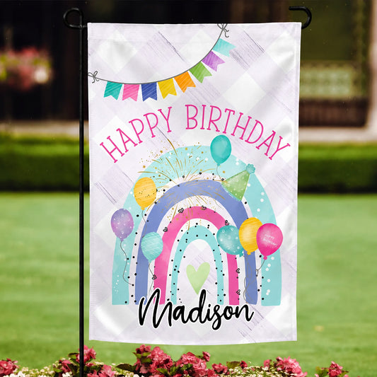 Happy Birthday - Personalized Birthday Garden Flag