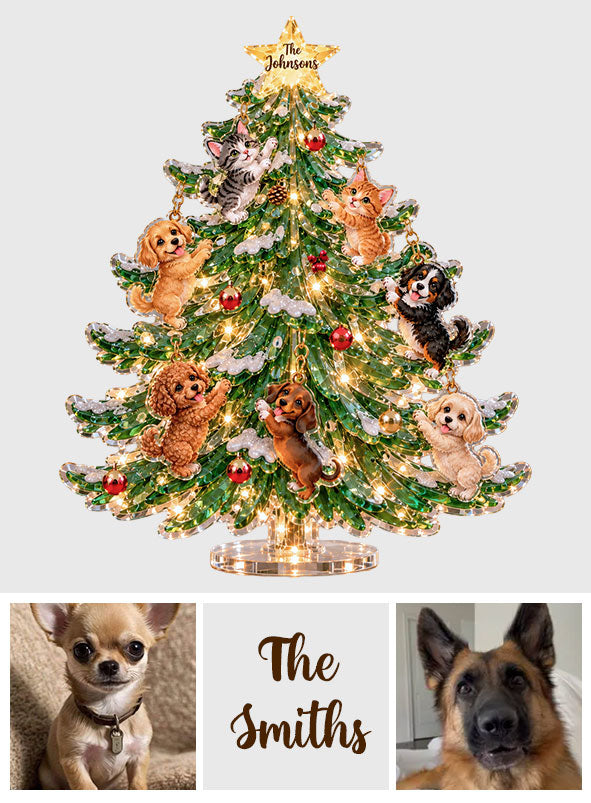 Joyeux Noël Furry - Standee Personnalisé pour Chien avec Lumières et Charms