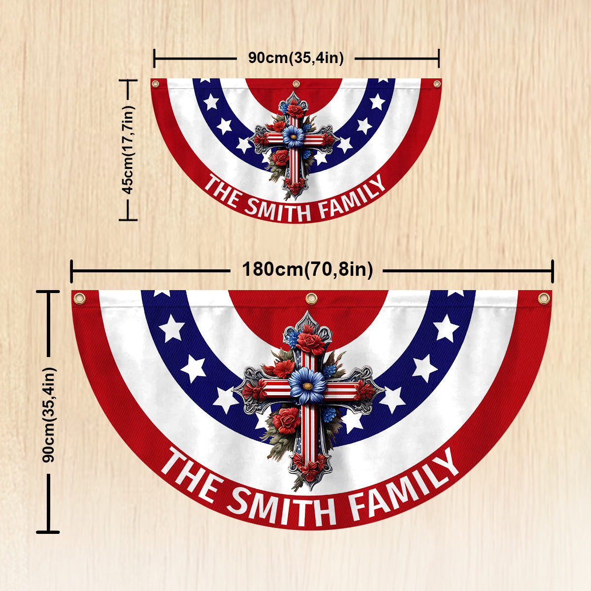 Sainte Famille - Drapeau de paille de paille chrétien personnalisé