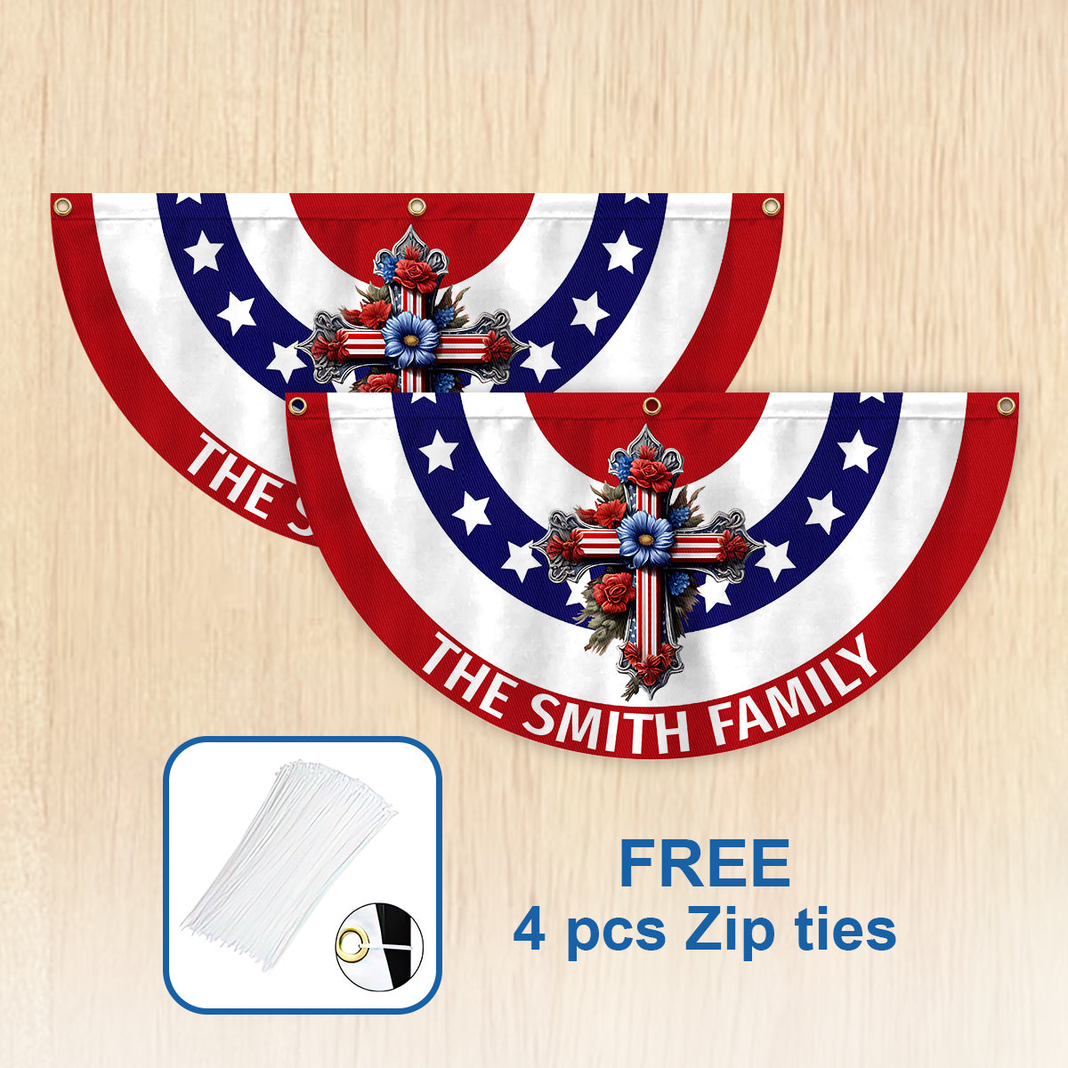 Sainte Famille - Drapeau de paille de paille chrétien personnalisé