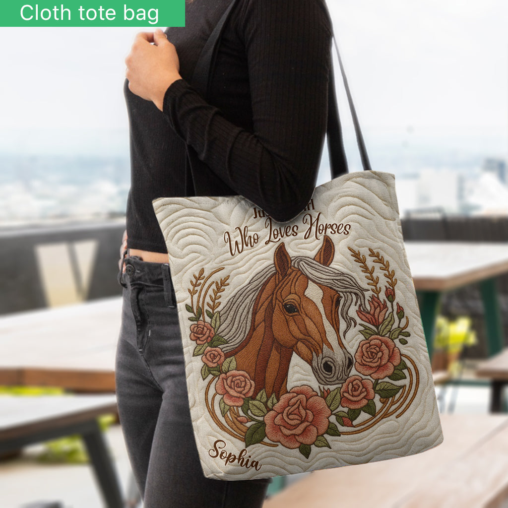 Juste une fille qui aime les chevaux - Sac fourre-tout personnalisé pour chevaux