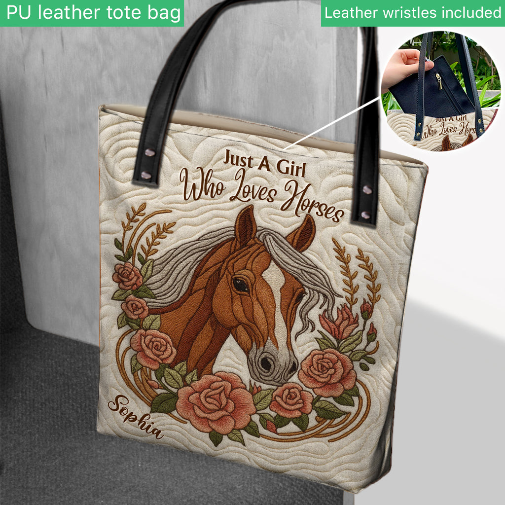 Juste une fille qui aime les chevaux - Sac fourre-tout personnalisé pour chevaux