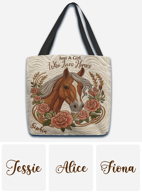 Juste une fille qui aime les chevaux - Sac fourre-tout personnalisé pour chevaux