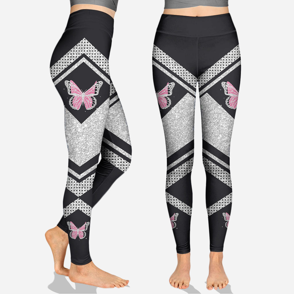 Sois toi-même - Sweat à capuche et legging papillon personnalisés