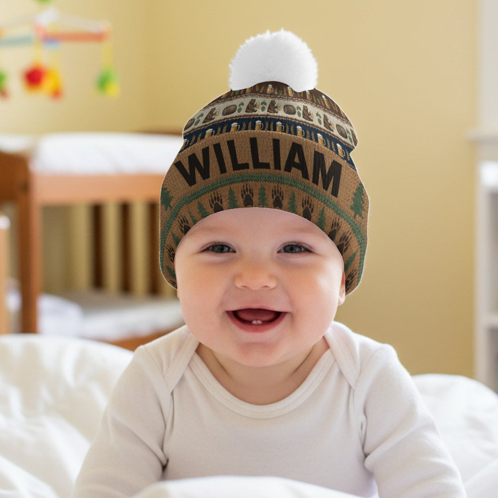 Holiday Brew Bear - Personalized Beer Beanie Hat