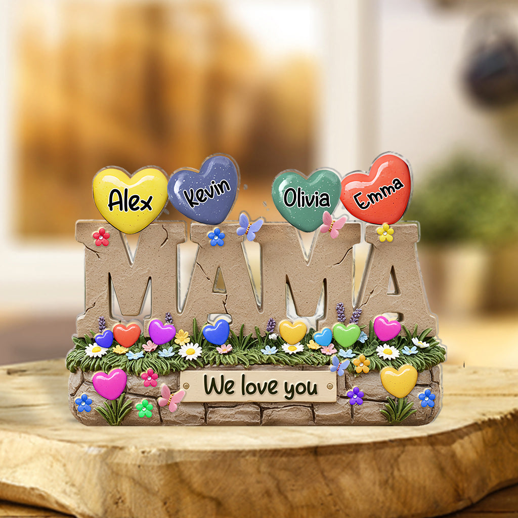 My Sweethearts Gift For Mom, Grandma - Personalized Mother Custom Shaped Acrylic Plaque