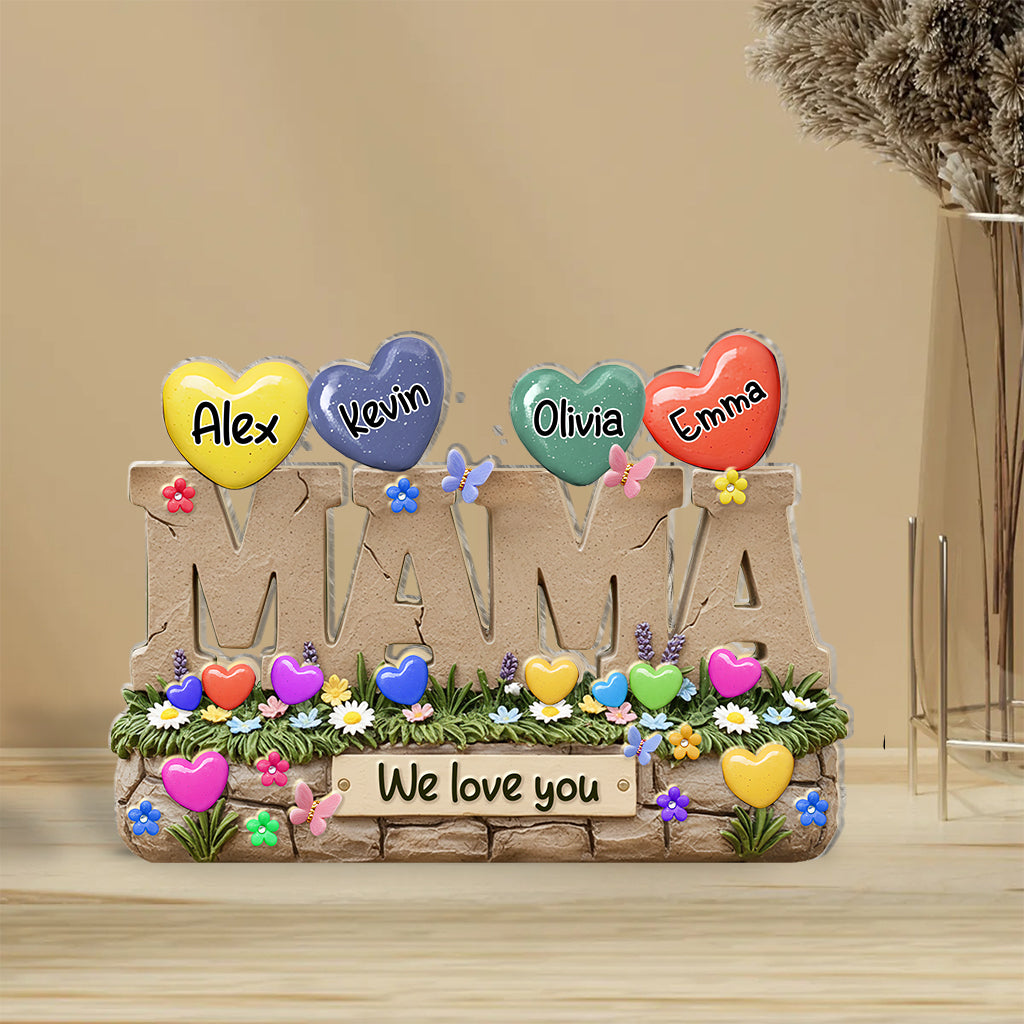 My Sweethearts Gift For Mom, Grandma - Personalized Mother Custom Shaped Acrylic Plaque