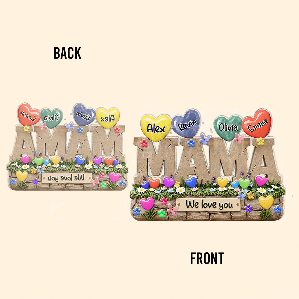 My Sweethearts Gift For Mom, Grandma - Personalized Mother Custom Shaped Acrylic Plaque