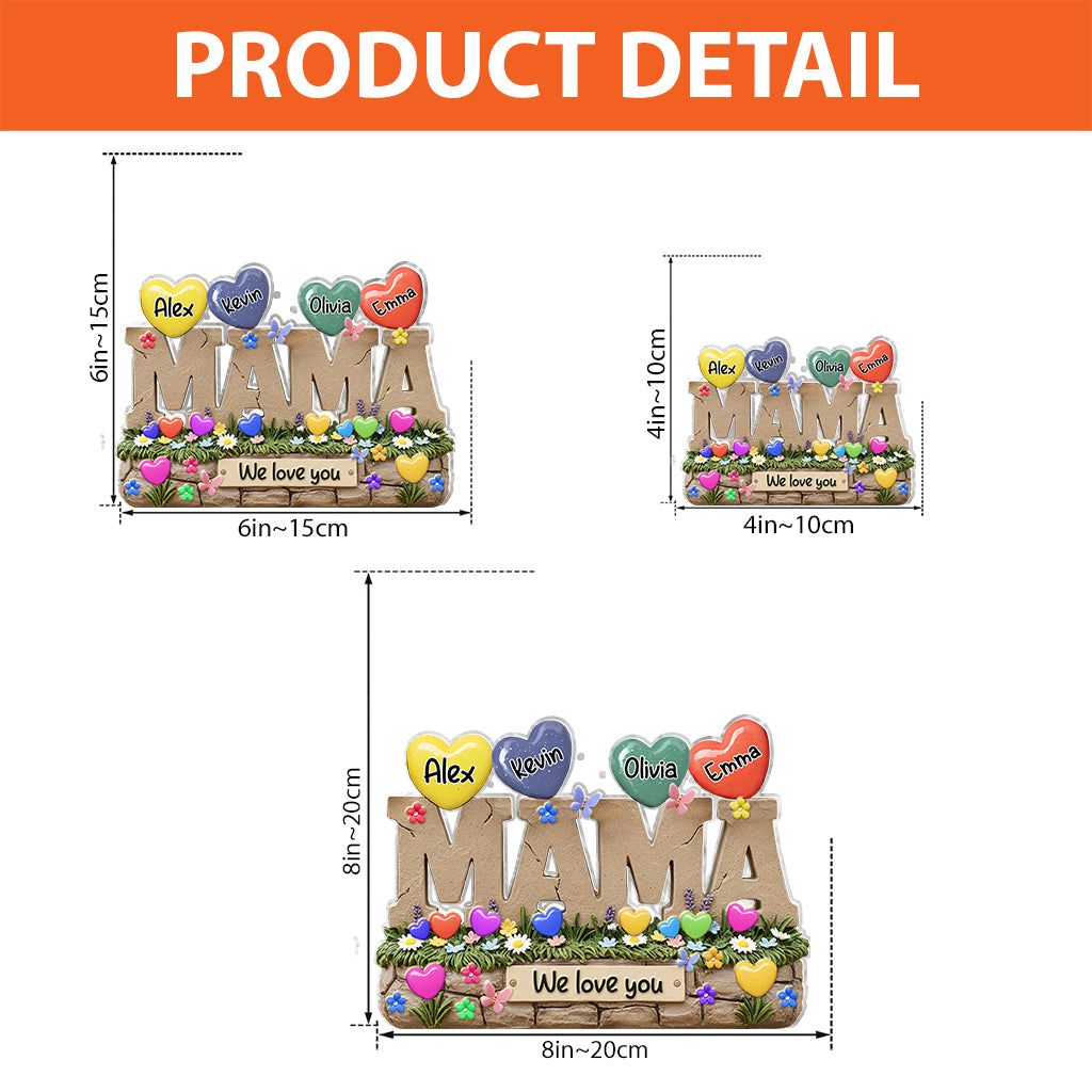 My Sweethearts Gift For Mom, Grandma - Personalized Mother Custom Shaped Acrylic Plaque