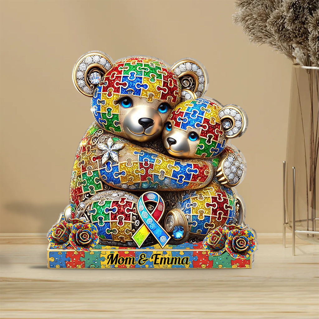 Strong Mama - Personalized Autism Awareness Custom Shaped Acrylic Plaque