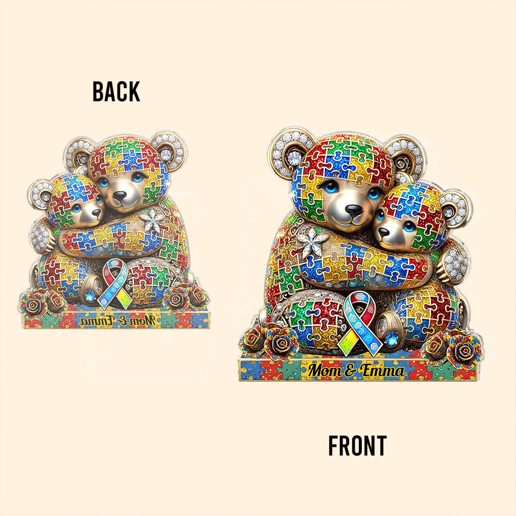 Strong Mama - Personalized Autism Awareness Custom Shaped Acrylic Plaque