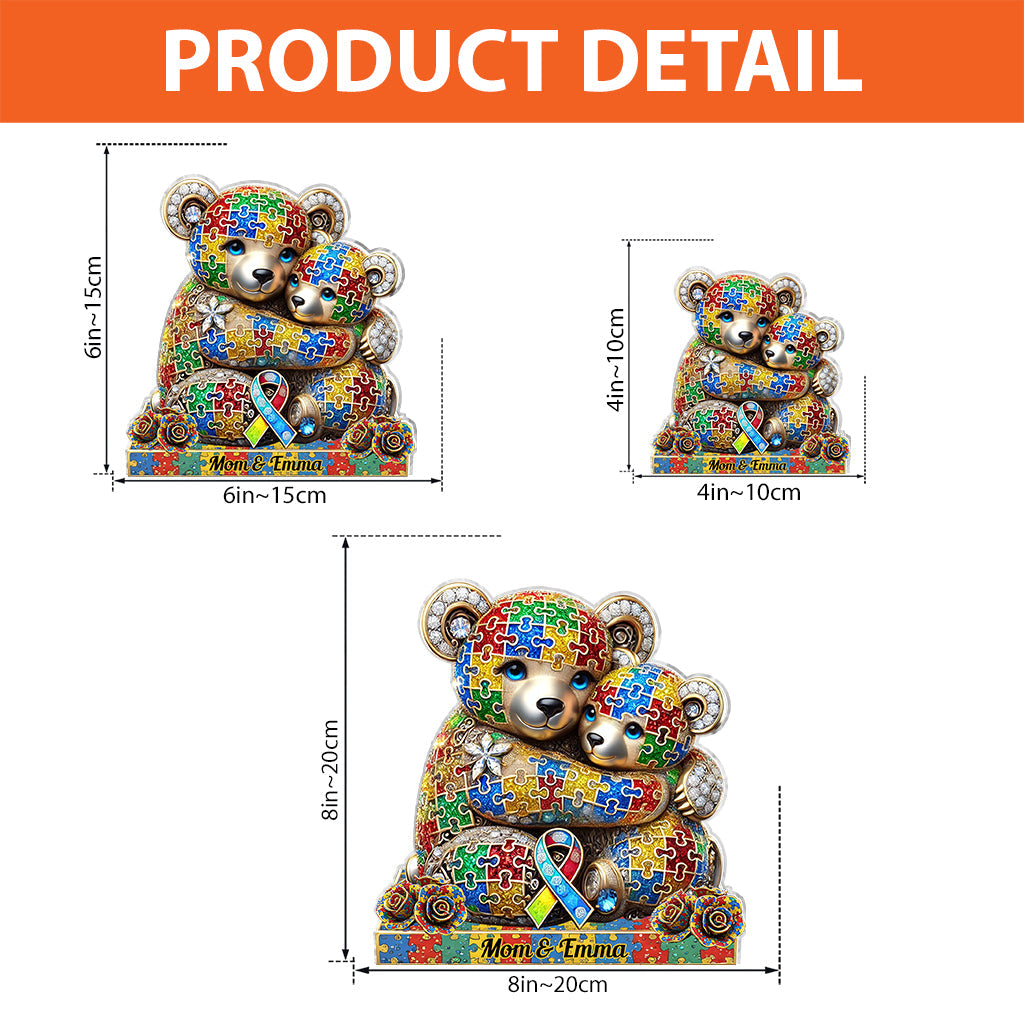 Strong Mama - Personalized Autism Awareness Custom Shaped Acrylic Plaque