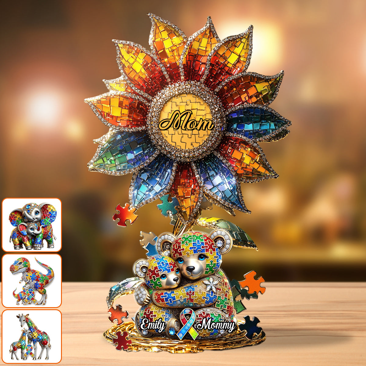 Strong Mama - Plaque acrylique personnalisée de sensibilisation à l'autisme