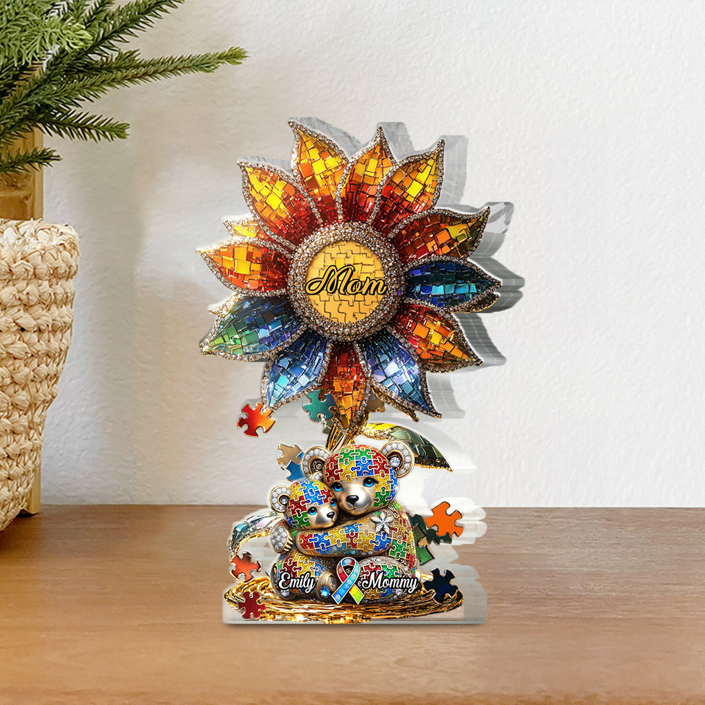 Strong Mama - Plaque acrylique personnalisée de sensibilisation à l'autisme