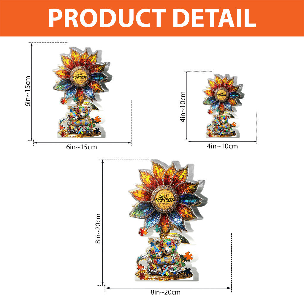 Strong Mama - Plaque acrylique personnalisée de sensibilisation à l'autisme