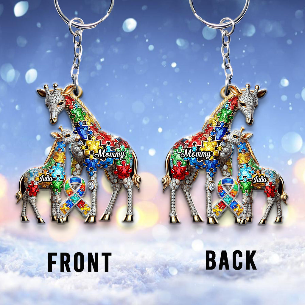 Strong Mama - Porte-clés personnalisé pour la sensibilisation à l'autisme