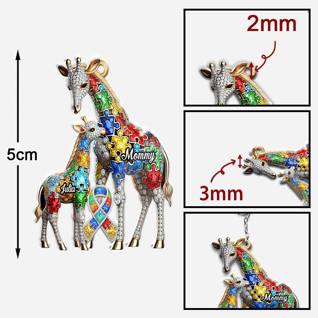 Strong Mama - Porte-clés personnalisé pour la sensibilisation à l'autisme