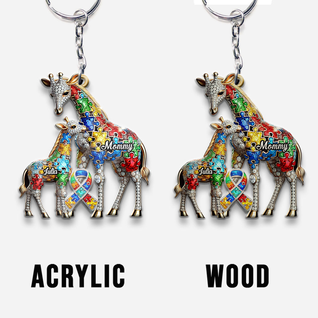 Strong Mama - Porte-clés personnalisé pour la sensibilisation à l'autisme