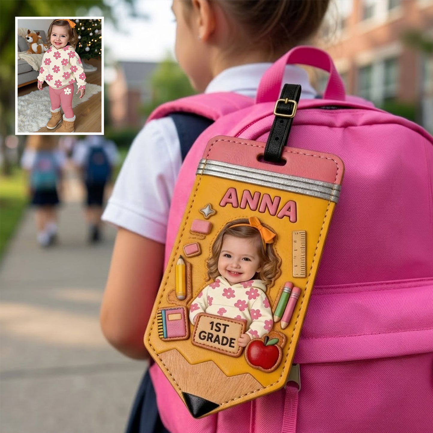Back To School For Kid, Backpack Tag - Personalized Kid Luggage Tag