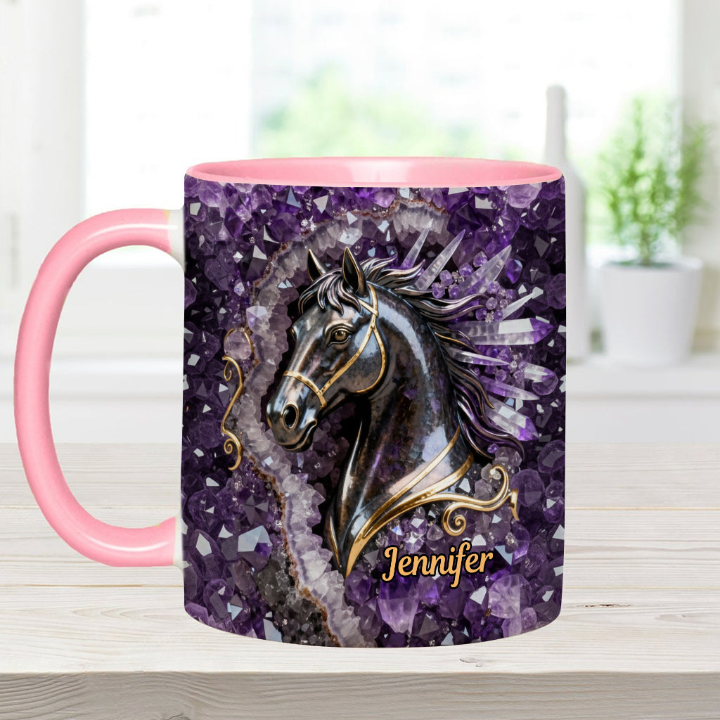 Mug et sous-verre personnalisés Love Horse - Motif cheval