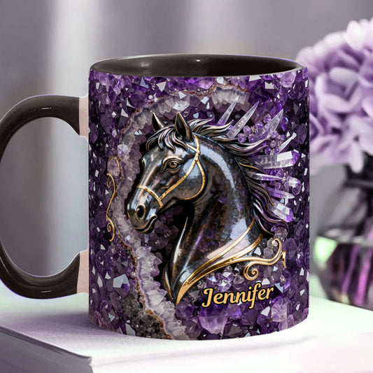 Mug et sous-verre personnalisés Love Horse - Motif cheval