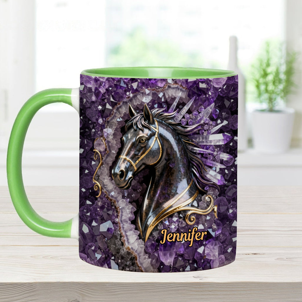 Mug et sous-verre personnalisés Love Horse - Motif cheval