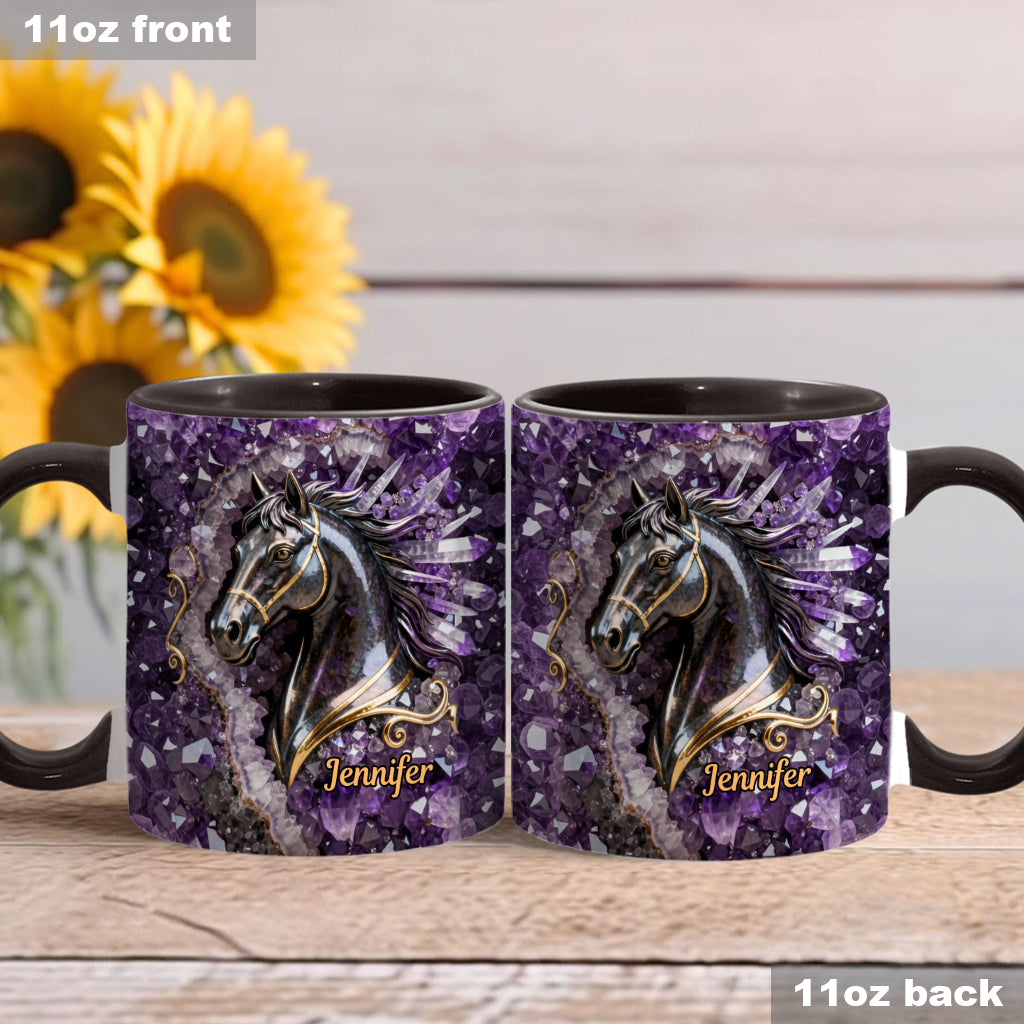 Mug et sous-verre personnalisés Love Horse - Motif cheval
