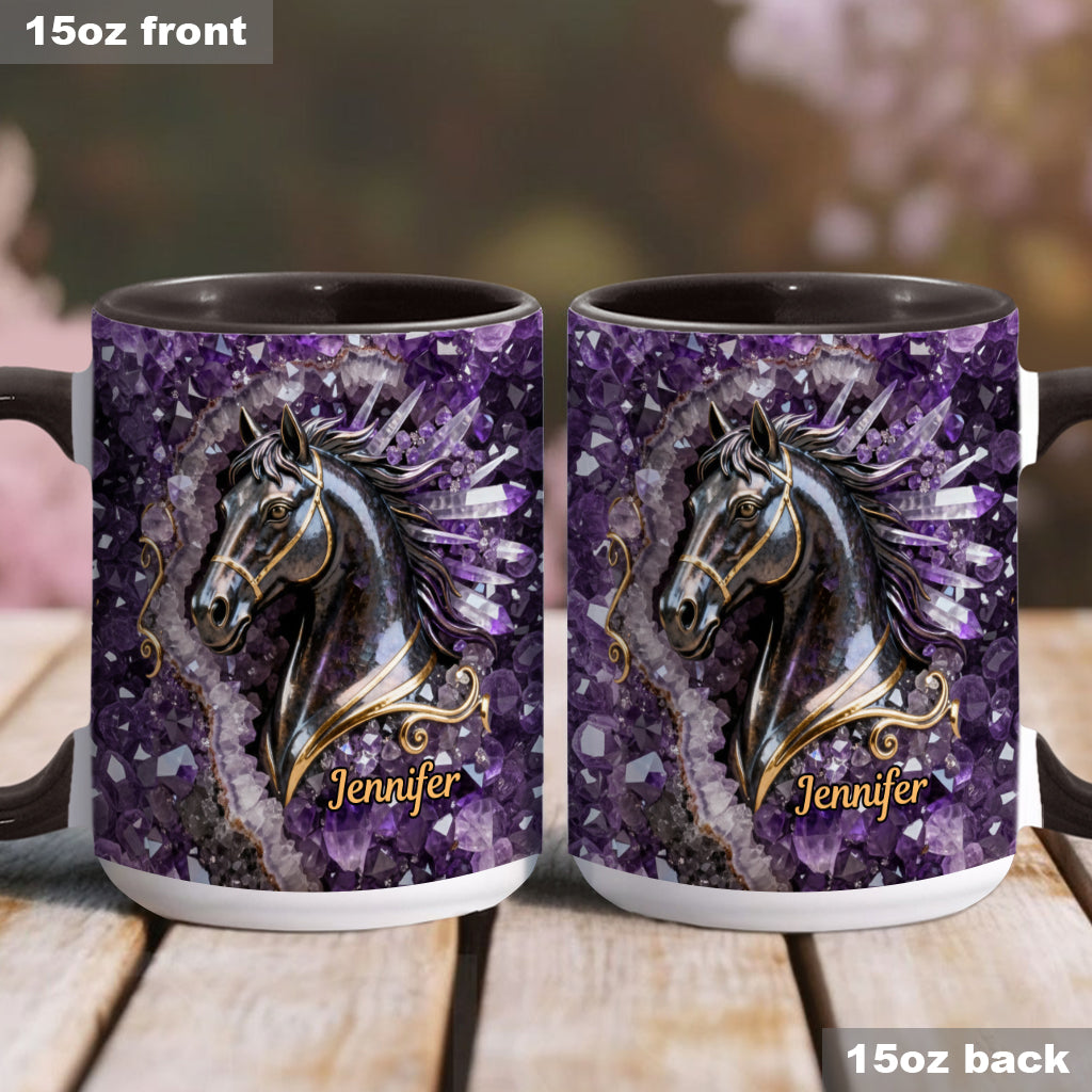 Mug et sous-verre personnalisés Love Horse - Motif cheval