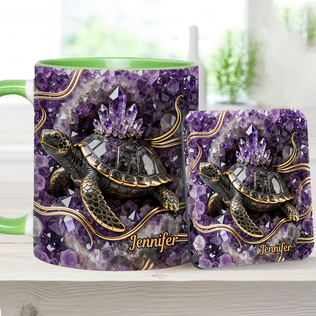 Mug et sous-verre personnalisés « Love Turtle »