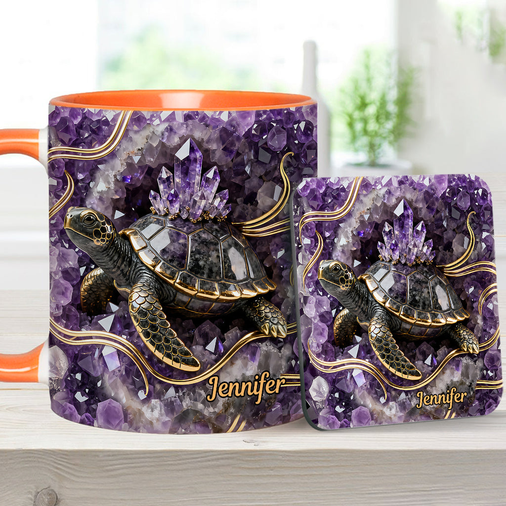 Mug et sous-verre personnalisés « Love Turtle »