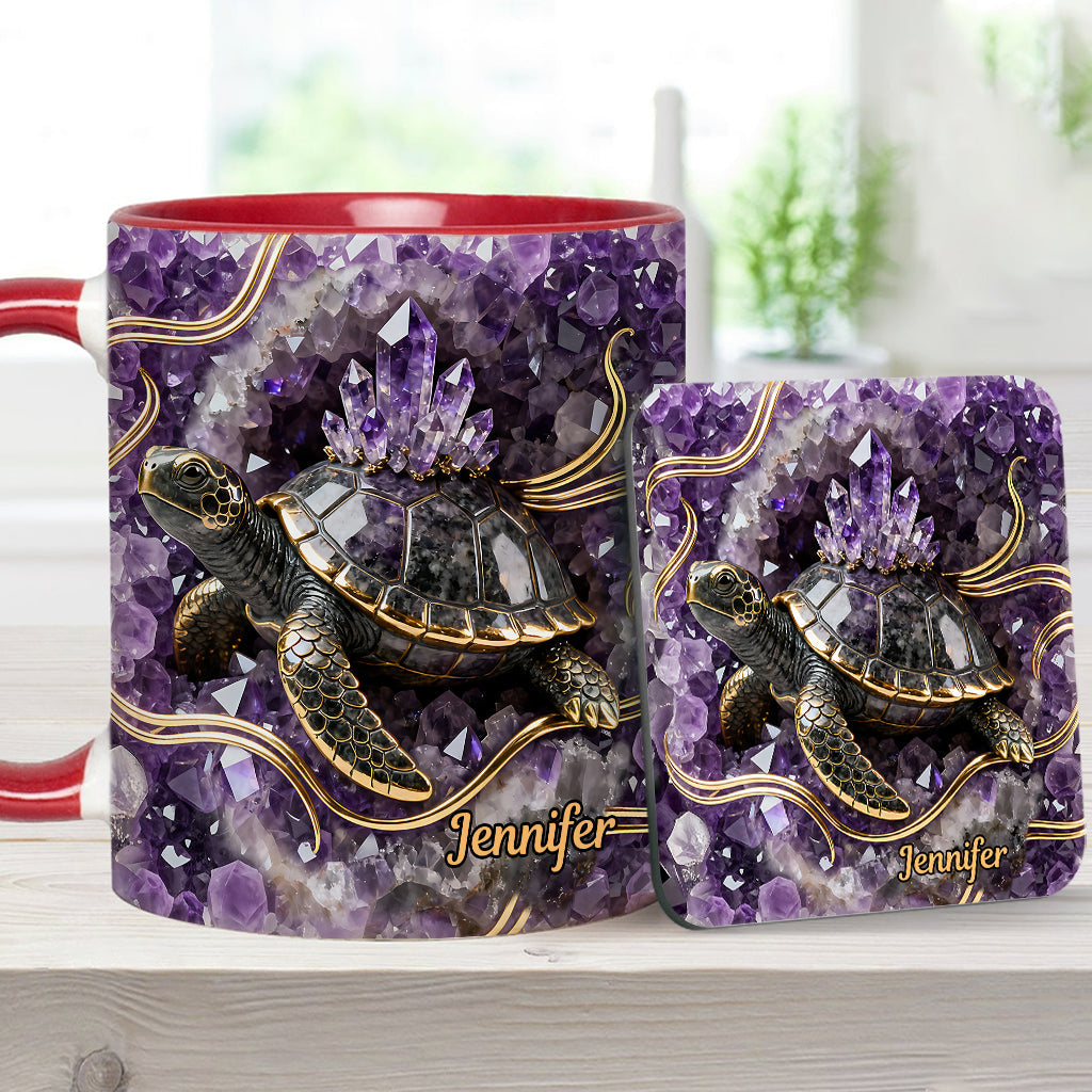 Mug et sous-verre personnalisés « Love Turtle »