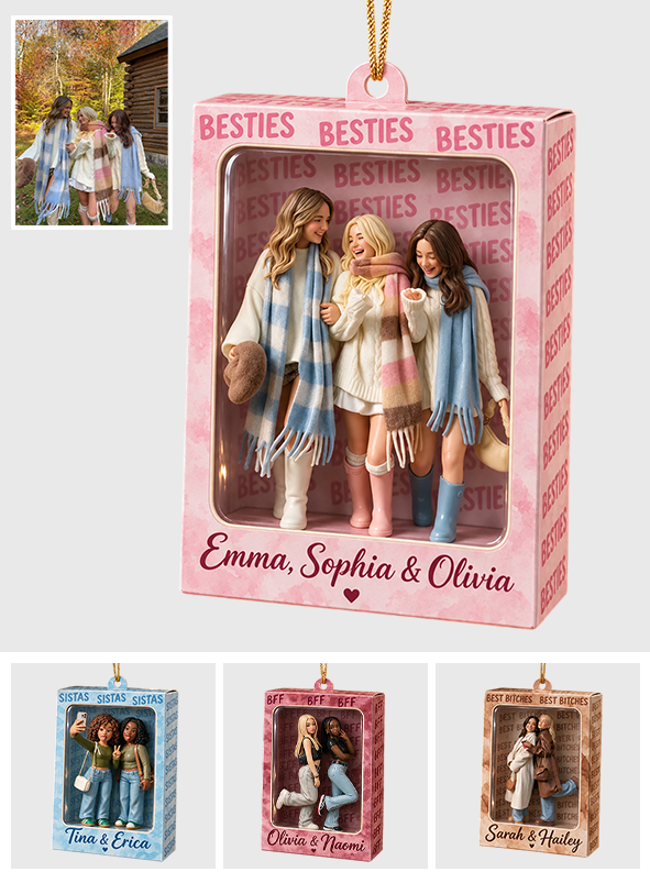 Best B*Tches Friendship Gifts - Personalized Bestie Acrylic Box Ornament