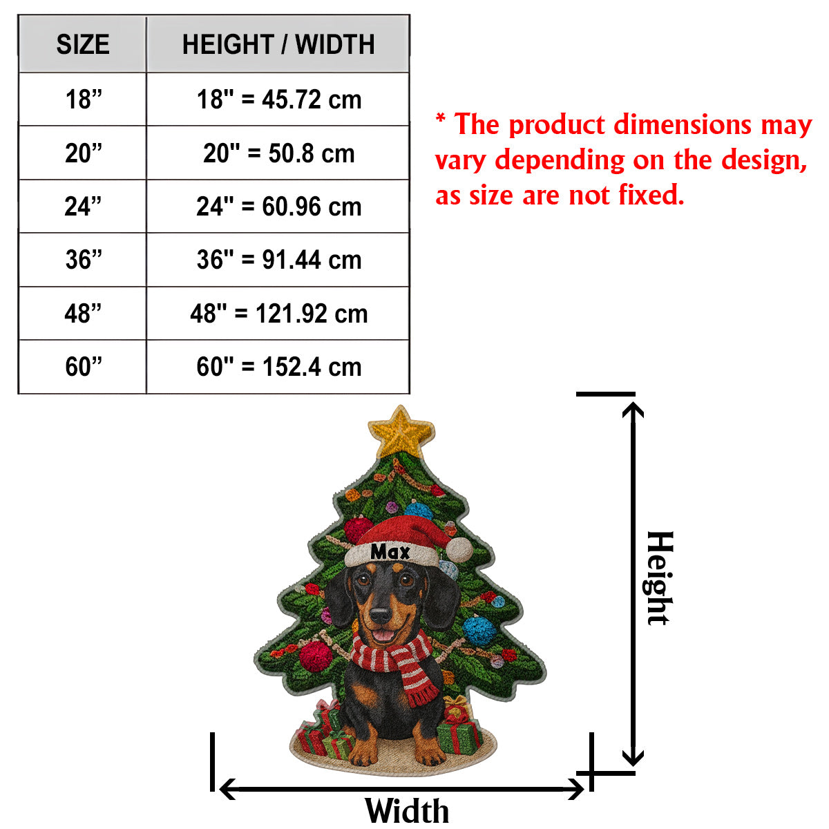 Tapis de Noël personnalisé pour chien - Tapis antidérapant à motif chien