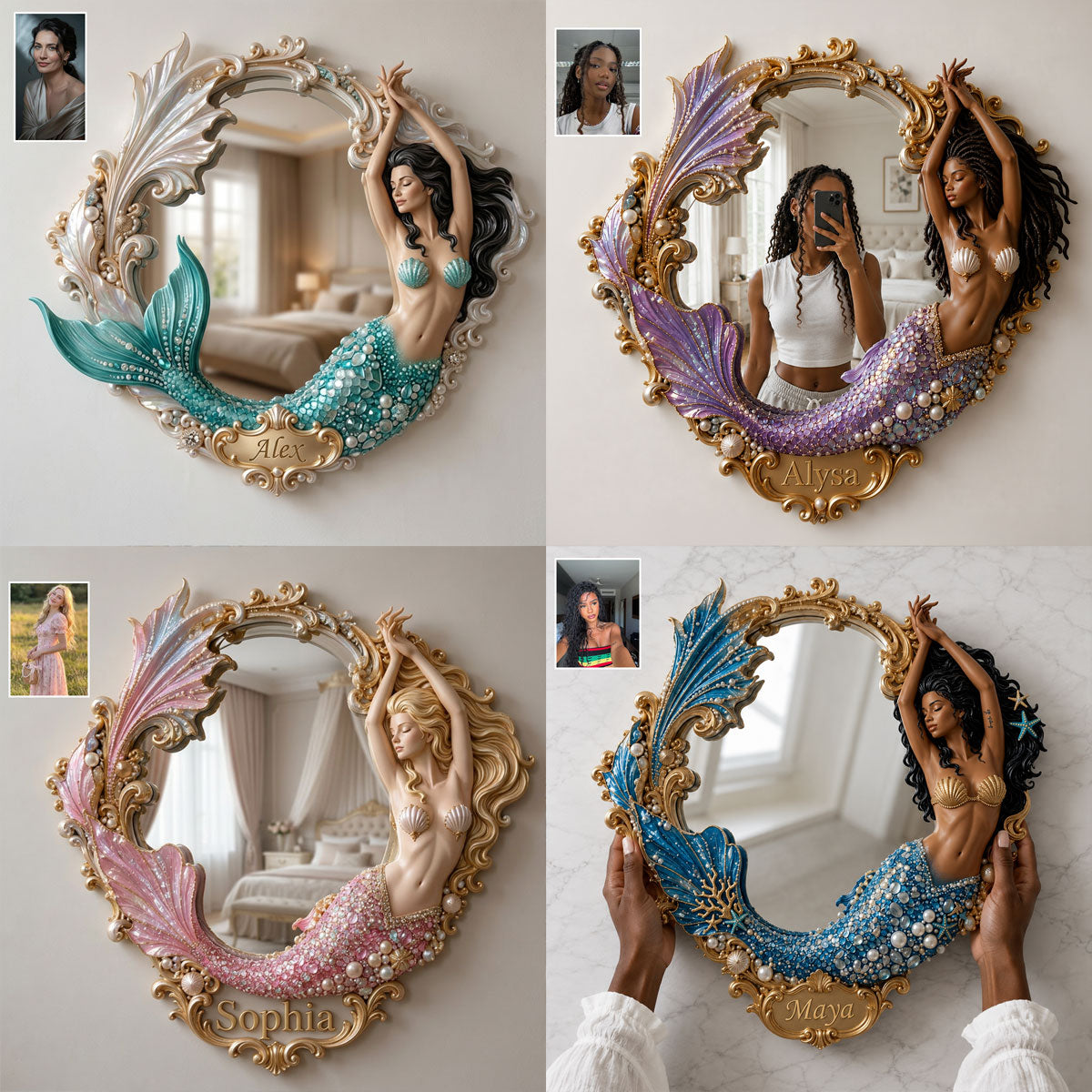 Soul Of A Mermaid - Personalized Mermaid Wall Hanging Mirror